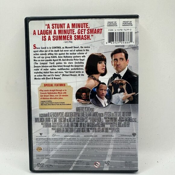 Get Smart Full-Screen Edition DVD Steve Carell Anne Hathaway Dwayne Johnson - Picture 2 of 5
